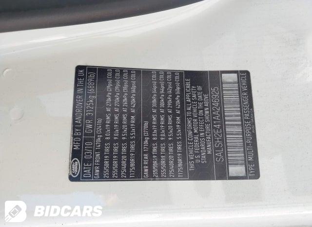 SALSH2E41AA246925 2010 Land Rover Range Rover photo no. 9