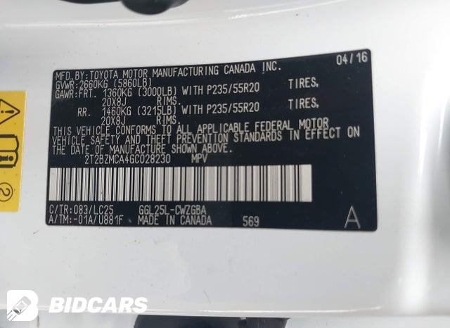 2T2BZMCA4GC028230 2016 Lexus RX photo no. 9