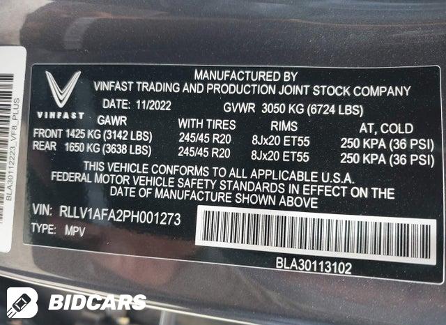 RLLV1AFA2PH001273 2023 Vinfast VF 8 photo no. 9