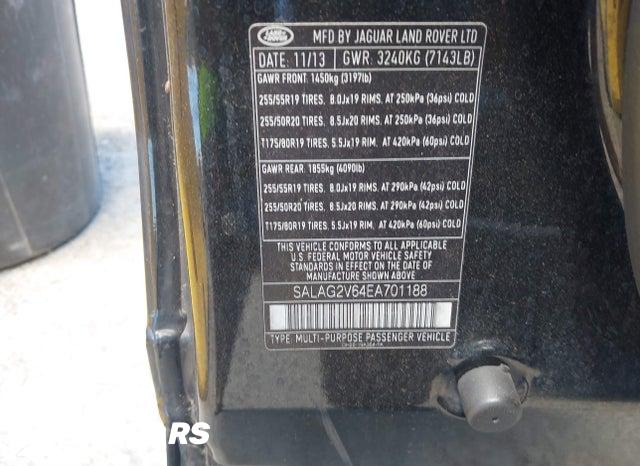 SALAG2V64EA701188 2014 Land Rover LR4 photo no. 9
