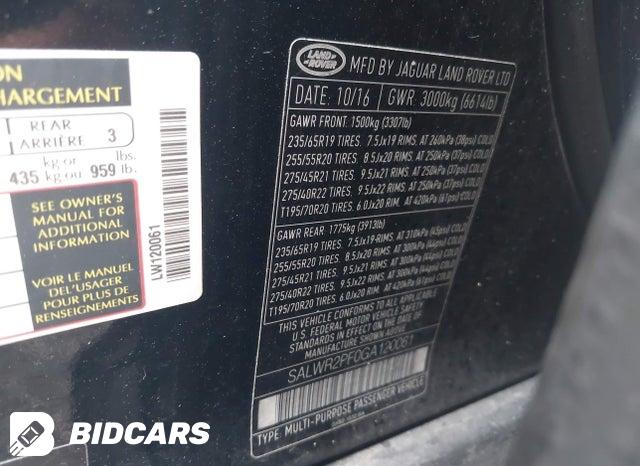 SALWR2PF0GA120061 2016 Land Rover Range Rover photo no. 9