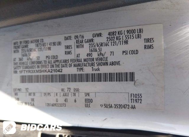 2017 Ford Transit — VIN 1FTYR3XM5HKA21042, şəkil 9