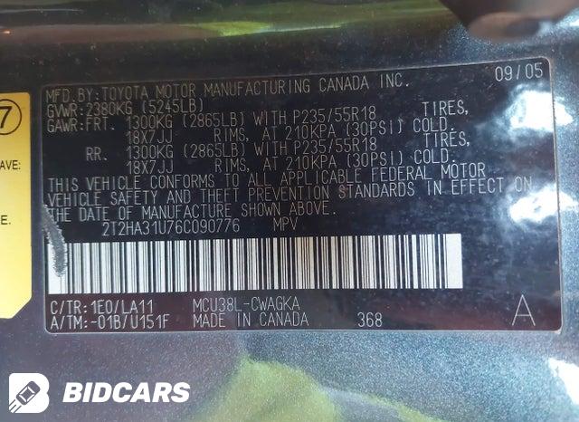 2T2HA31U76C090776 2006 Lexus RX photo no. 9