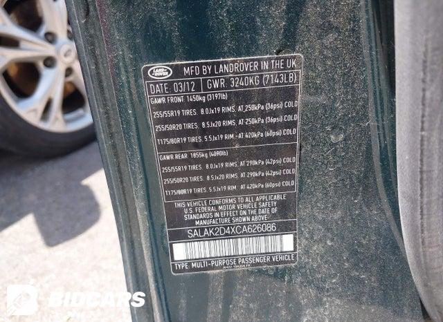 SALAK2D4XCA626086 2012 Land Rover LR4 photo no. 9