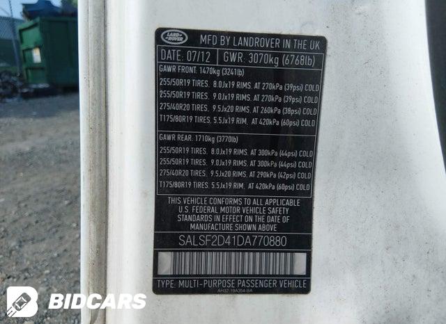 SALSF2D41DA770880 2013 Land Rover Range Rover photo no. 9