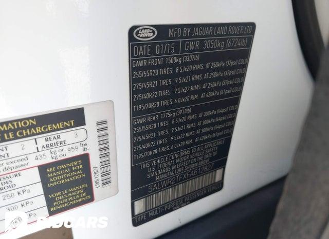 SALWR2TFXFA612827 2015 Land Rover Range Rover photo no. 9