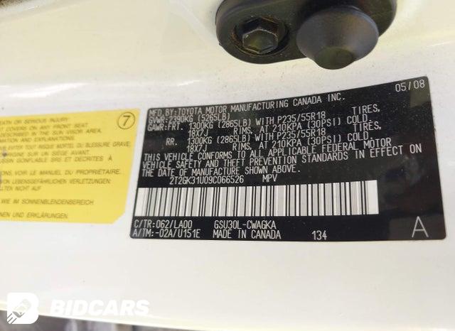 2T2GK31U09C066526 2009 Lexus RX photo no. 9