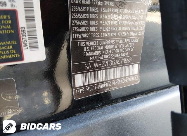 SALWR2VF3GA573593 2016 Land Rover Range Rover photo no. 9