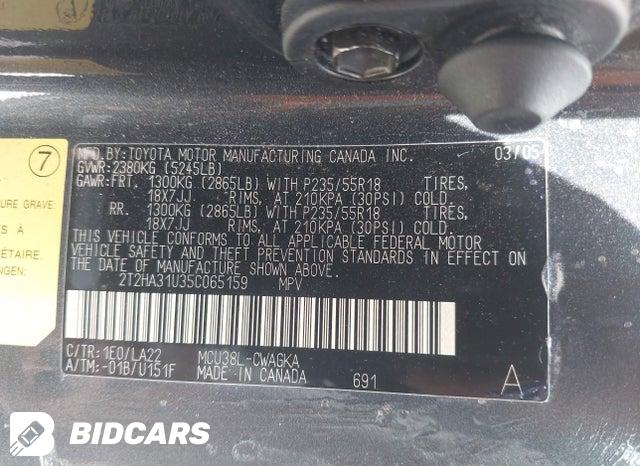 2T2HA31U35C065159 2005 Lexus RX photo no. 9