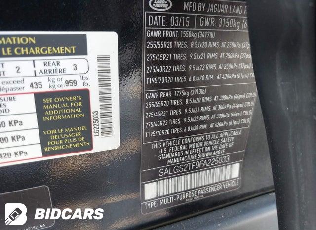 SALGS2TF9FA225033 2015 Land Rover Range Rover photo no. 9