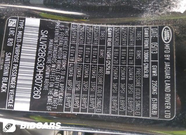 SALVR2BG3DH807260 2013 Land Rover Range Rover photo no. 9