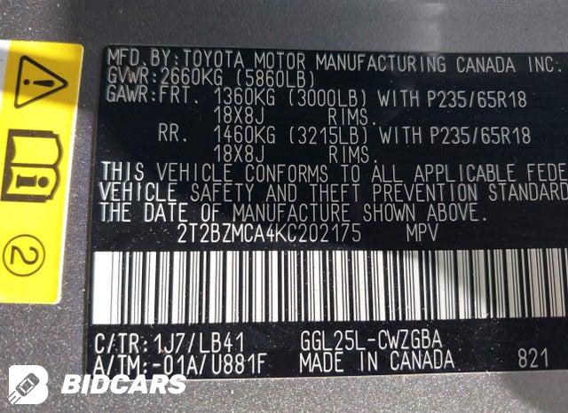 2T2BZMCA4KC202175 2019 Lexus RX photo no. 9