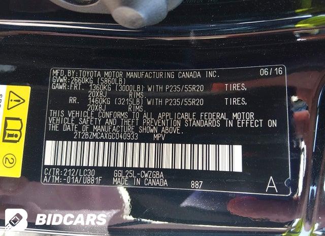 2016 Lexus RX — VIN 2T2BZMCAXGC040933, şəkil 9