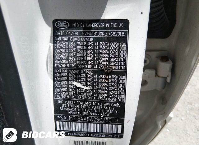 SALMF154X8A290280 2008 Land Rover Range Rover photo no. 9