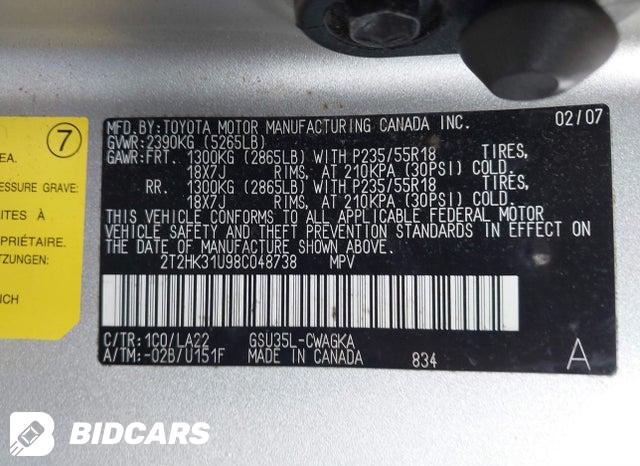 2T2HK31U98C048738 2008 Lexus RX photo no. 9