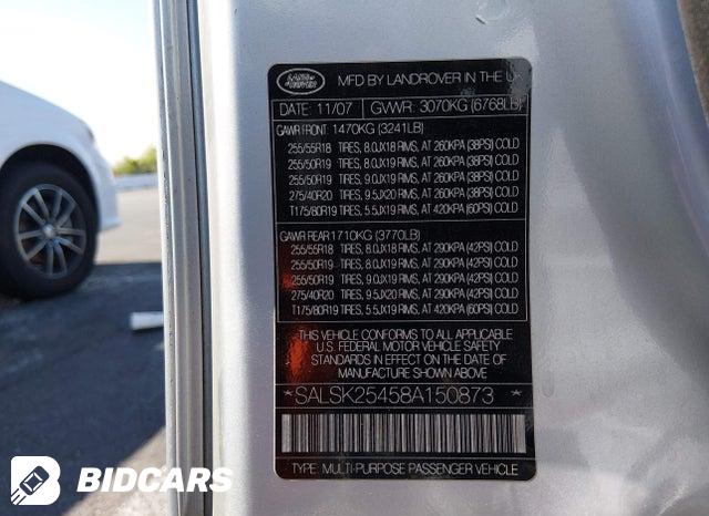 SALSK25458A150873 2008 Land Rover Range Rover photo no. 9