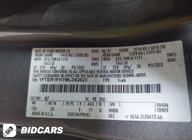 2021 Ford Ranger — VIN 1FTER1FH7MLD62023, şəkil 9
