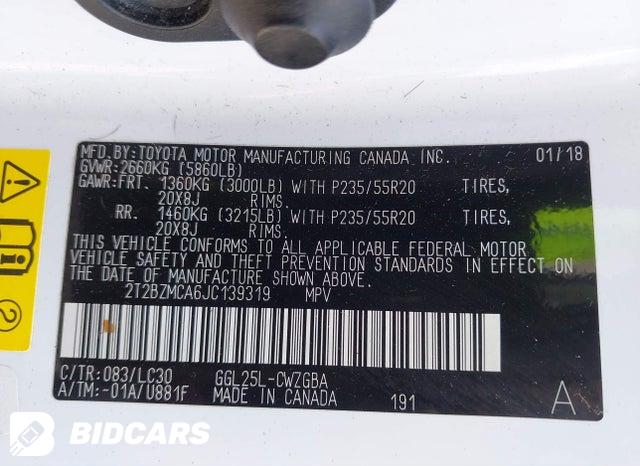 2T2BZMCA6JC139319 2018 Lexus RX photo no. 9