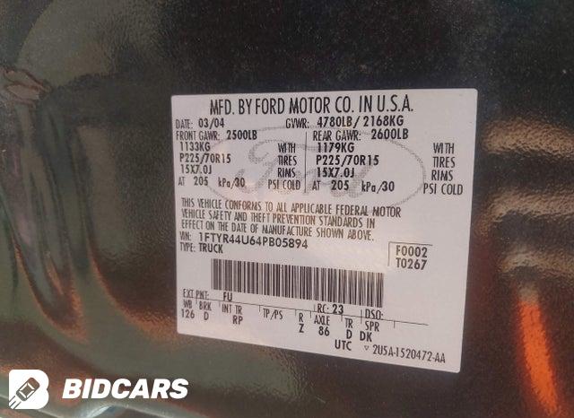 1FTYR44U64PB05894 2004 Ford Ranger photo no. 9