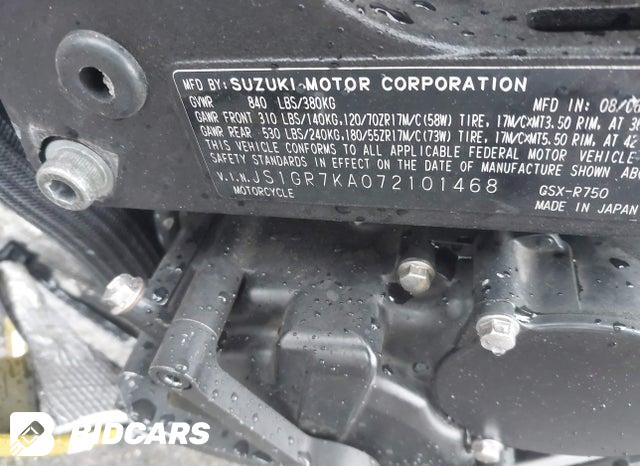 JS1GR7KA072101468 2007 Suzuki GSX-R750 photo no. 10