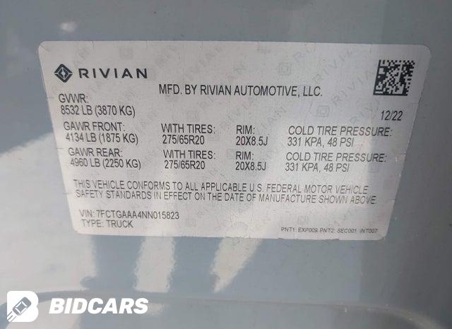 7FCTGAAA4NN015823 2022 Rivian R1T photo no. 9