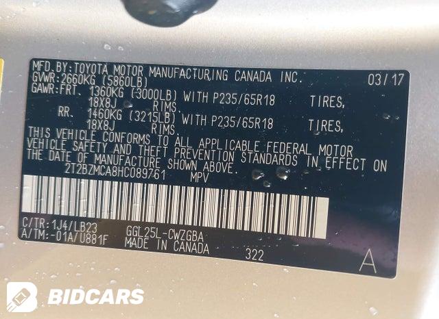 2T2BZMCA8HC089761 2017 Lexus RX photo no. 9