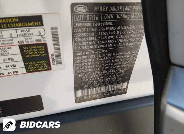 SALGS2PF6GA304266 2016 Land Rover Range Rover photo no. 9