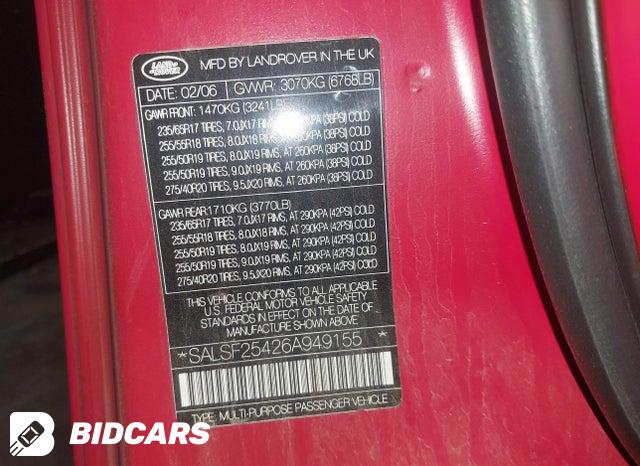 SALSF25426A949155 2006 Land Rover Range Rover photo no. 9