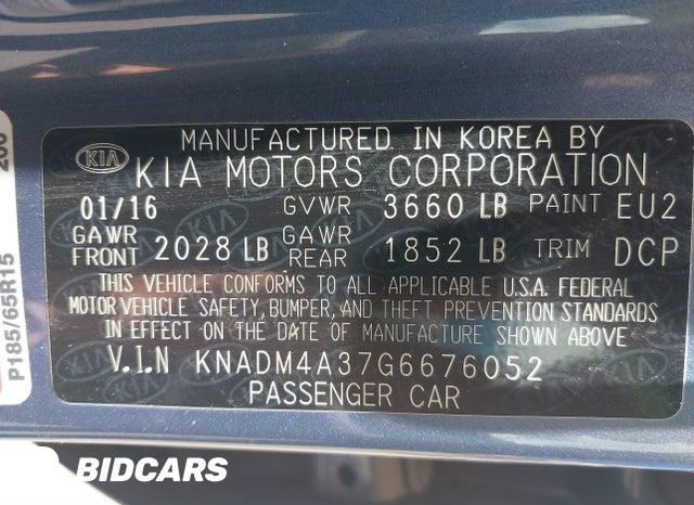 KNADM4A37G6676052 2016 KIA Rio photo no. 9
