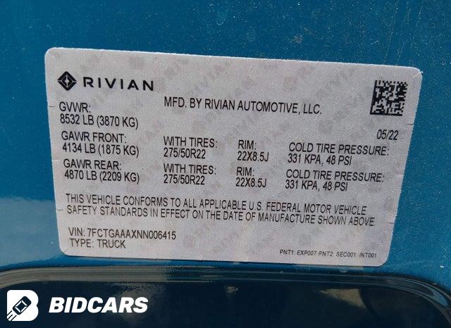 7FCTGAAAXNN006415 2022 Rivian R1T photo no. 9