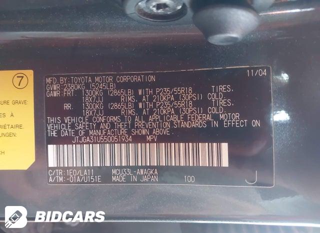 JTJGA31U550051934 2005 Lexus RX photo no. 9