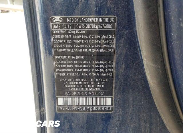 SALSK2D42CA756237 2012 Land Rover Range Rover photo no. 9