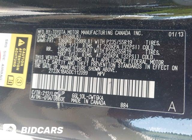 2T2ZK1BA5DC112099 2013 Lexus RX photo no. 9