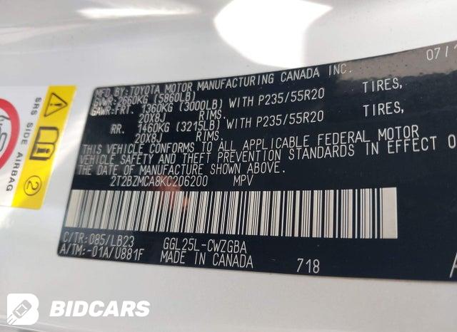 2T2BZMCA8KC206200 2019 Lexus RX photo no. 9