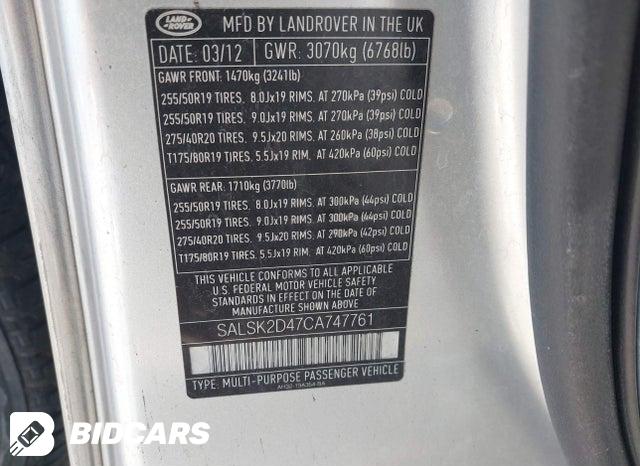SALSK2D47CA747761 2012 Land Rover Range Rover photo no. 9