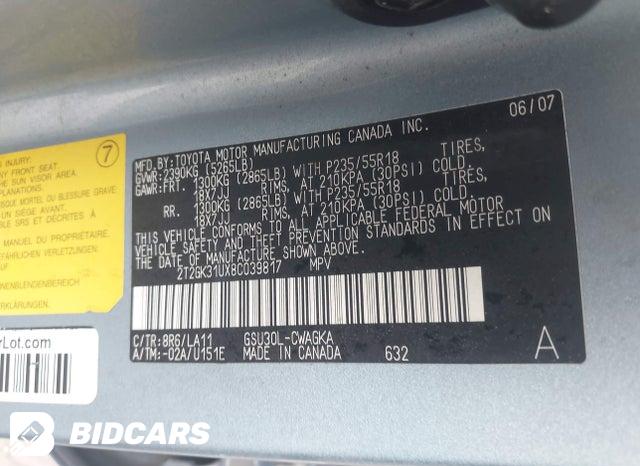 2T2GK31UX8C039817 2008 Lexus RX photo no. 9