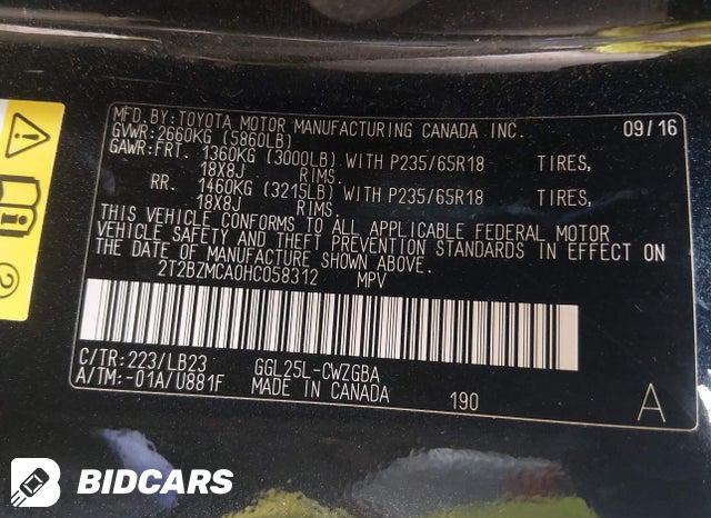 2T2BZMCA0HC058312 2017 Lexus RX photo no. 9