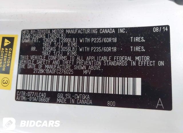 2T2BK1BA0FC276025 2015 Lexus RX photo no. 9