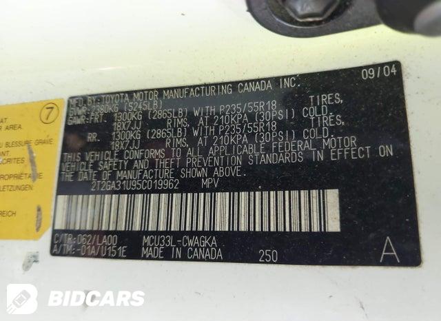 2T2GA31U95C019962 2005 Lexus RX photo no. 9