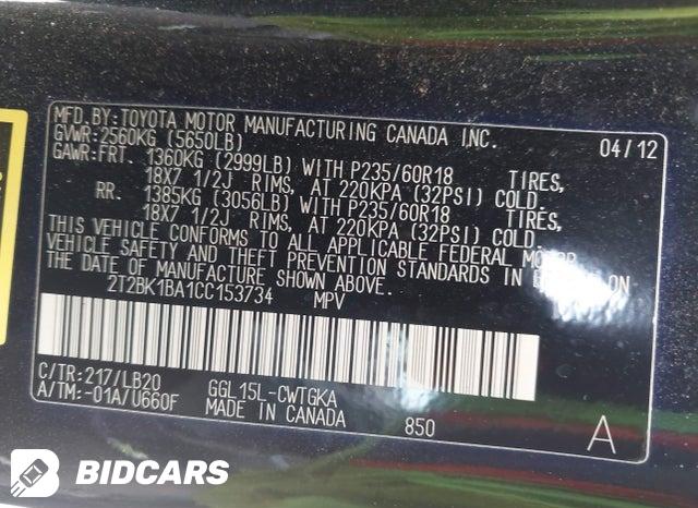 2T2BK1BA1CC153734 2012 Lexus RX photo no. 9