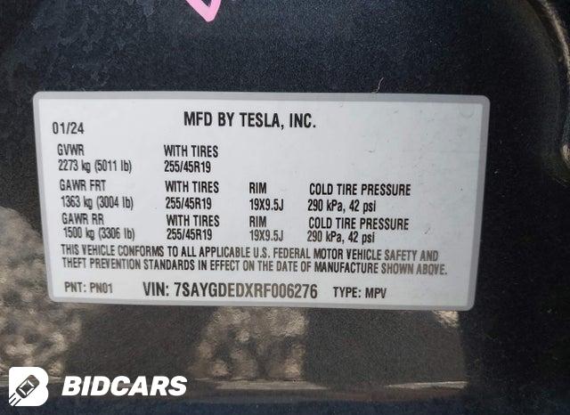 2024 Tesla MODEL Y — VIN 7SAYGDEDXRF006276, şəkil 9