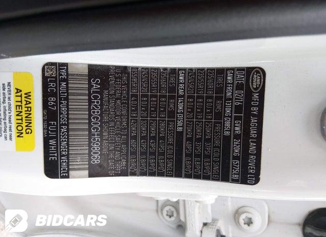 2016 Land Rover Discovery — VIN SALCR2BG0GH598068, фото 9