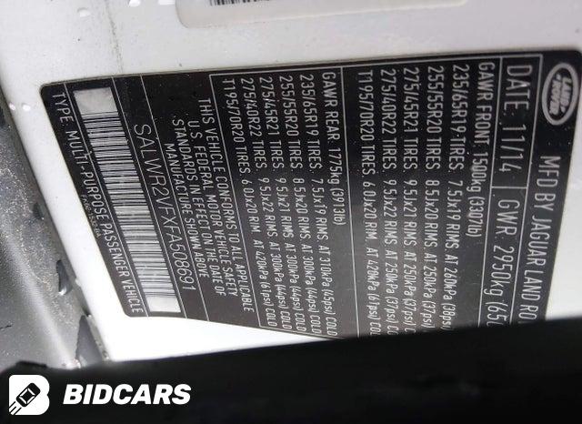 SALWR2VFXFA508691 2015 Land Rover Range Rover photo no. 9