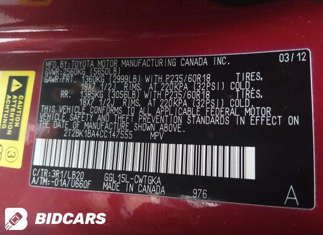 2T2BK1BA4CC147555 2012 Lexus RX photo no. 9