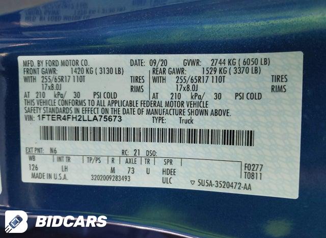 1FTER4FH2LLA75673 2020 Ford Ranger photo no. 9