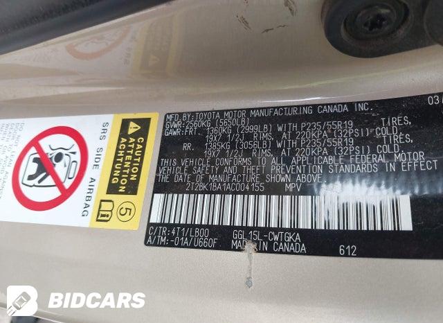 2T2BK1BA1AC004155 2010 Lexus RX photo no. 9