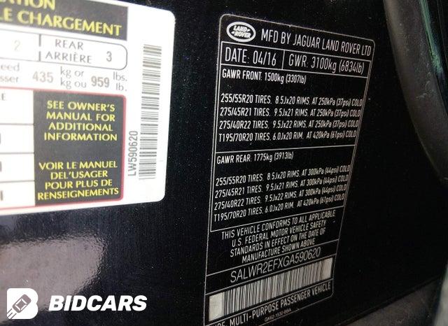 SALWR2EFXGA590620 2016 Land Rover Range Rover photo no. 9