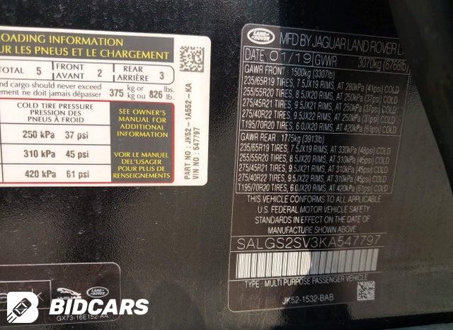 SALGS2SV3KA547797 2019 Land Rover Range Rover photo no. 9