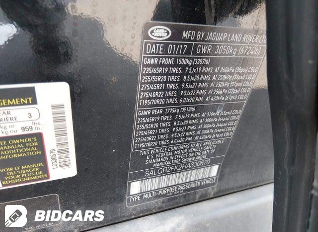 2017 Land Rover Range Rover — VIN SALGR2FK2HA330679, şəkil 9