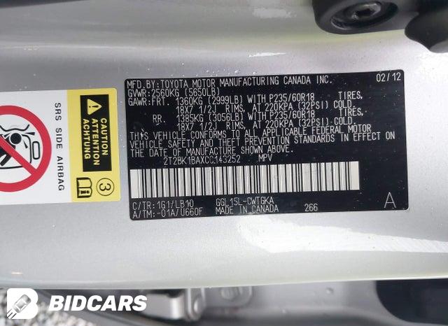 2T2BK1BAXCC143252 2012 Lexus RX photo no. 9